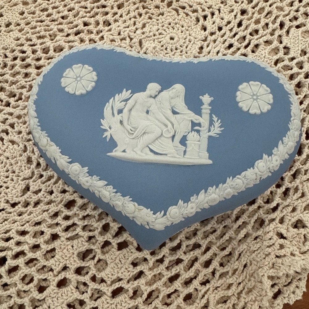 Wedgwood Blue and White Heart Accent Decor